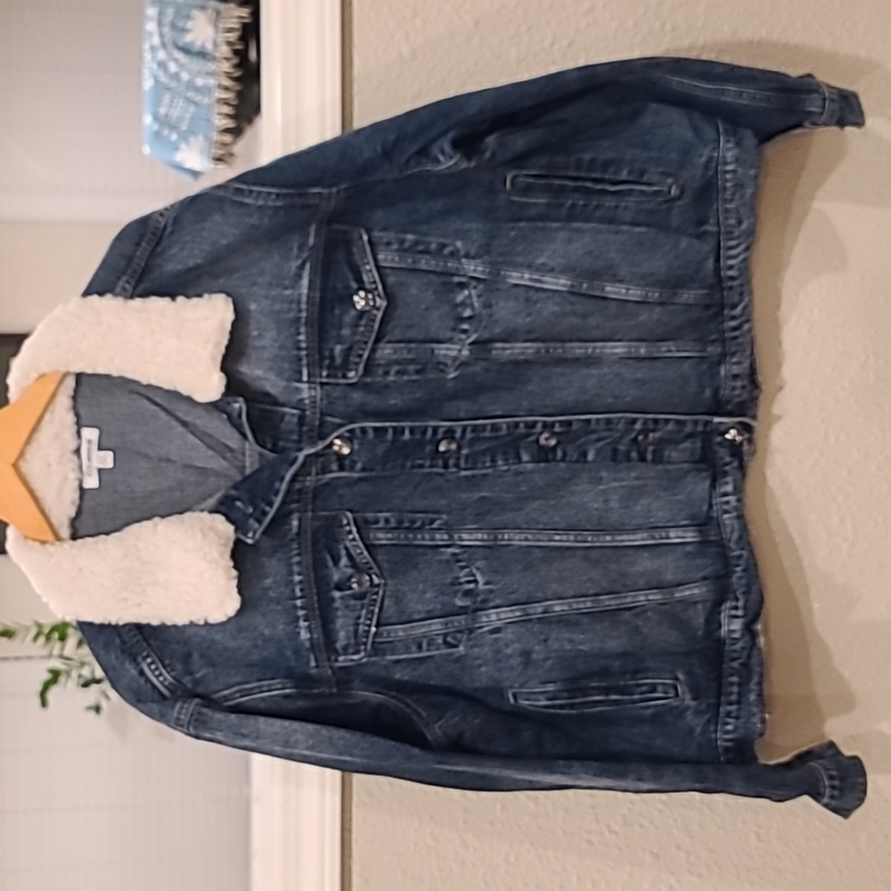 Good American Denim Jacket with Sherp Collar Sz. 4/5